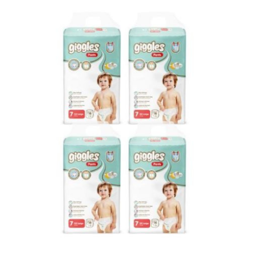 GİGGLES Külotlu bebek Bezi 7 Numara (17+kg) 64 Adet
