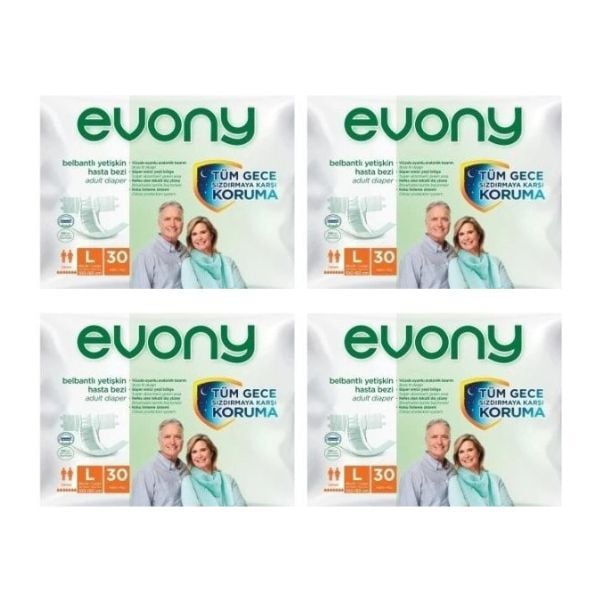 EVONY (L) Bel Bantlı Hasta Bezi 120 Adet