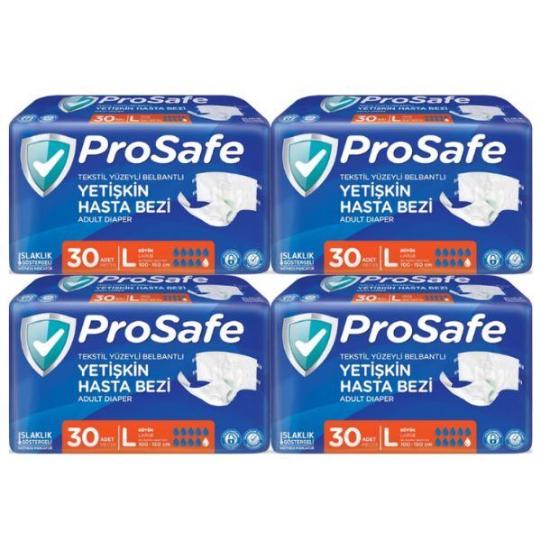 PROSAFE (L) Bel Bantlı Hasta Bezi 120 Adet