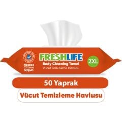 FRESLİFE Vücut Temizleme Havlusu  50 Yaprak 12 Adet