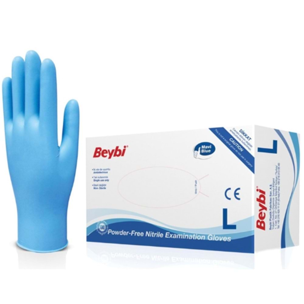 BEYBİ Latex  Pudrasız Eldiven (L) Büyük 100'LÜ 4 Paket