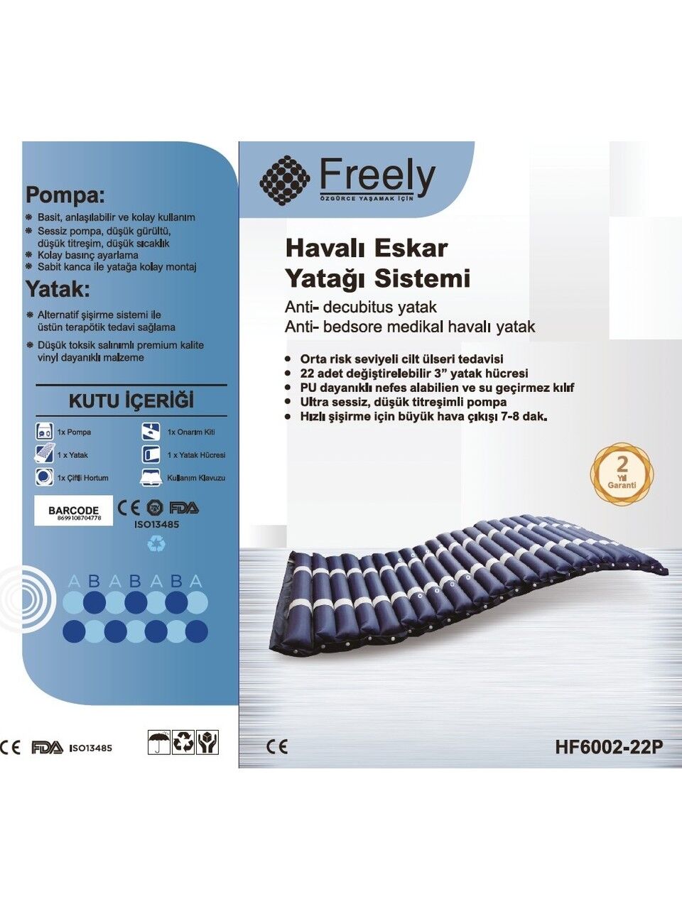 FREELY HF6002 Boru Tipi Havalı Yatak